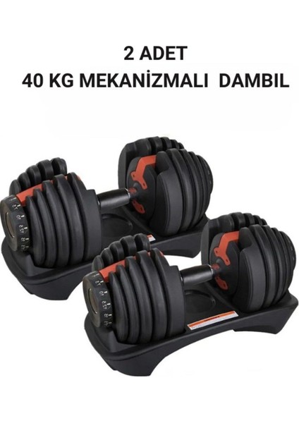 2 Adet 40 kg Ayarlanabilir Mekanizmalı Dambıl Seti (Çiftli)