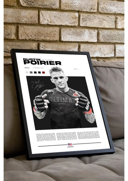 Dustin Poirier - The Diamond Ufc Posteri - Siyah Çerçeveli modelleri
