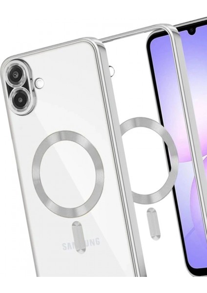 Samsung Galaxy A07 Kross Magneticsafe Kapak - Gümüş modelleri