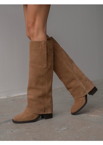 Bully Camel Süet Hakiki Deri Kadın Çizme fiyatları