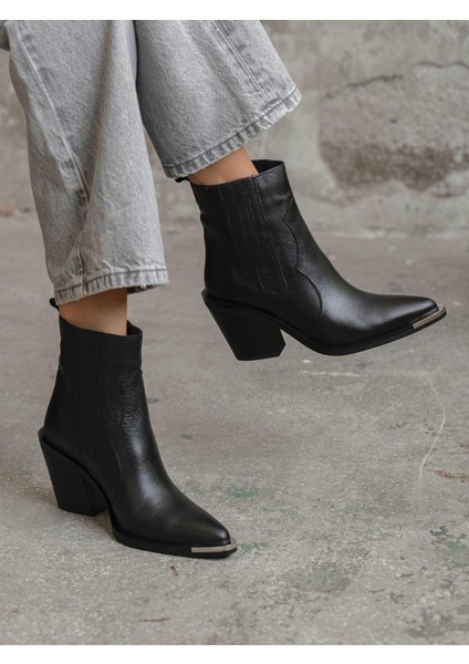 Asron Siyah Hakiki Deri Kadın Bot modelleri