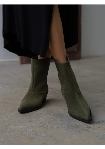 Piora Haki Süet Hakiki Deri Kadın Bot modelleri