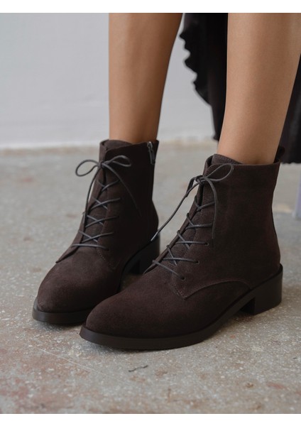 Moli Kahve Süet Hakiki Deri Kadın Bot indirimleri