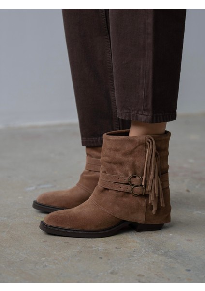 Rynel Camel Süet Hakiki Deri Kadın Bot
