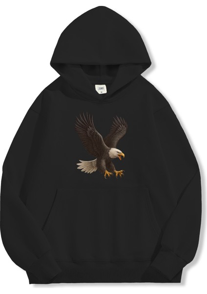 Unisex Sweatshirt Oversize Hoodie Eagle Attack fırsatları