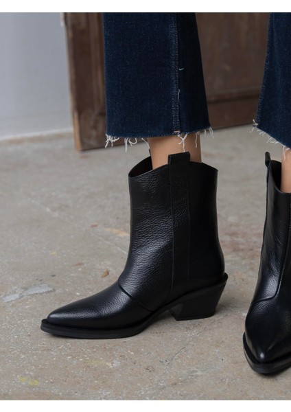 Prela Siyah Hakiki Deri Kadın Bot fiyatları