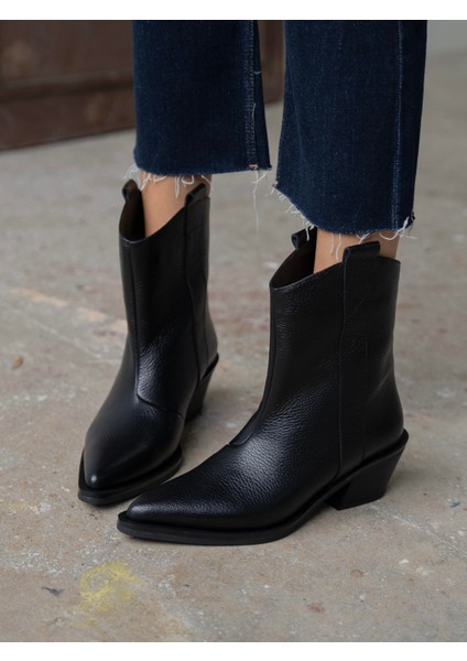 Prela Siyah Hakiki Deri Kadın Bot modelleri
