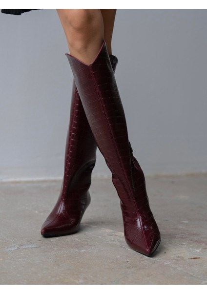 Zuris Bordo Kroko Çizme