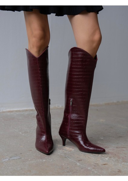 Zuris Bordo Kroko Çizme modelleri