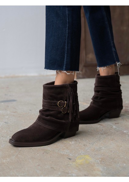 Rynel Kahve Süet Hakiki Deri Kadın Bot fiyatları