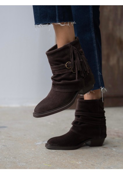 Rynel Kahve Süet Hakiki Deri Kadın Bot fırsatları
