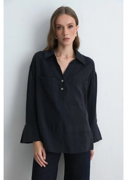 Rahat Kesim Modal Gömlek - Siyah