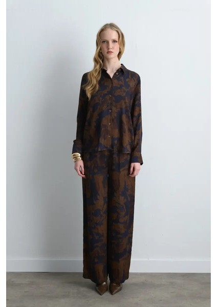 Anka Koleksiyonu Viskon Saten Gömlek - Kahverengi fiyatları