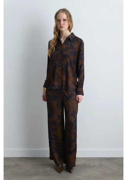 Anka Koleksiyonu Viskon Saten Gömlek - Kahverengi fırsatları