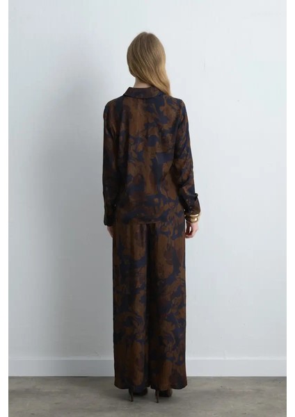 Anka Koleksiyonu Viskon Saten Gömlek - Kahverengi indirimleri