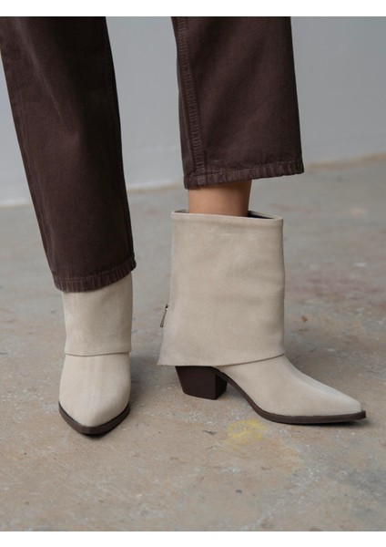 Plen Bej Süet Hakiki Deri Kadın Bot fırsatları