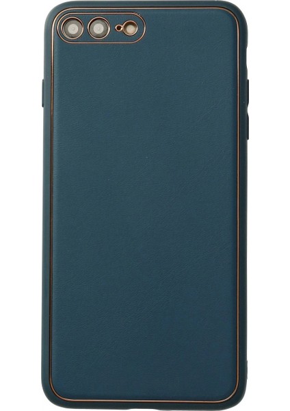 iPhone 7 Plus Kılıf Coco Deri Silikon Kapak - Mavi