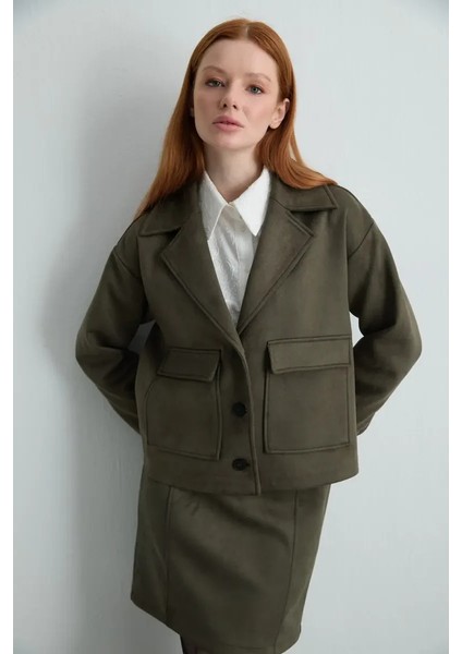 Cepli Süet Ceket - Haki fiyatları