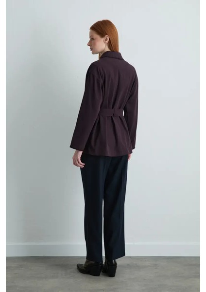 Anka Koleksiyonu Nakışlı Kanvas Ceket - Mürdüm indirimleri