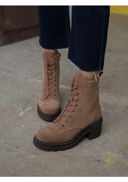 Nokka Camel Süet Hakiki Deri Kadın Bot fırsatları