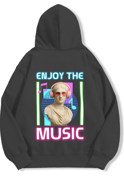 Unisex Sweatshirt Oversize Hoodie Enjoy The Music fırsatları