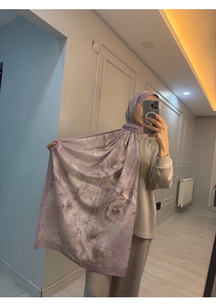 Çiçekli Şal , Soft Şal, Açık Mor Renk Şal indirimleri