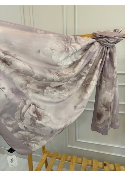 Çiçekli Şal , Soft Şal, Açık Mor Renk Şal