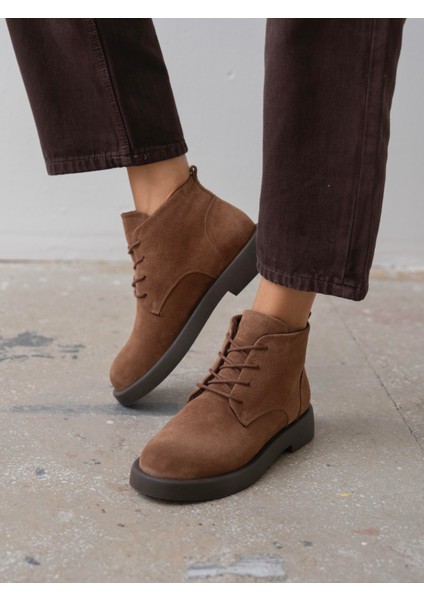 Bolen Camel Süet Hakiki Deri Kadın Bot fiyatları
