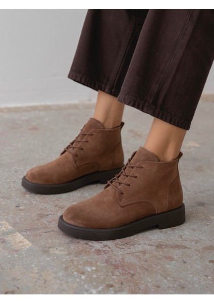 Bolen Camel Süet Hakiki Deri Kadın Bot modelleri