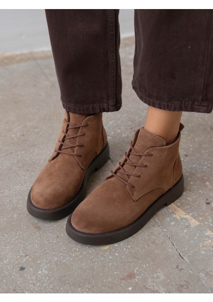 Bolen Camel Süet Hakiki Deri Kadın Bot fırsatları
