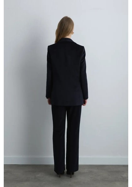 Anka Koleksiyonu Fitilli Kadife Blazer Ceket - Lacivert indirimleri