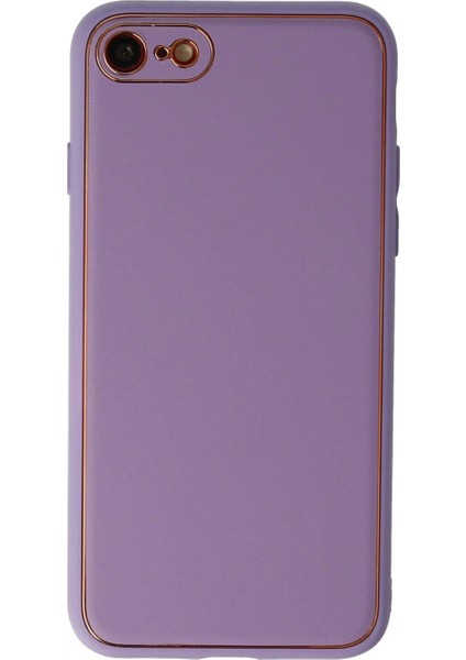 iPhone 7 Kılıf Coco Deri Silikon Kapak - Lila