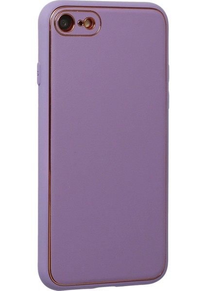 iPhone 7 Kılıf Coco Deri Silikon Kapak - Lila modelleri
