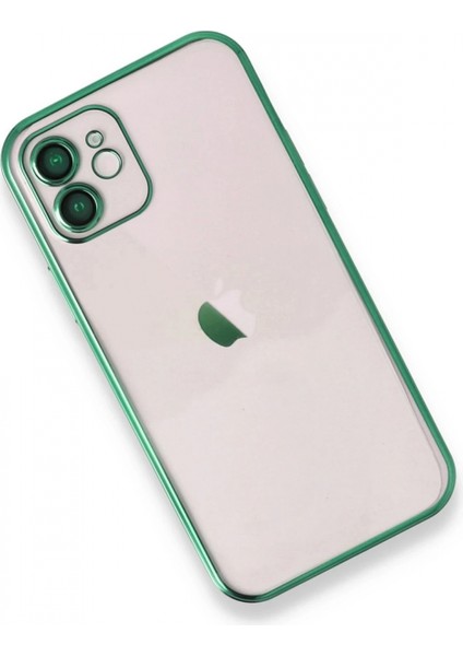 iPhone 12 Kılıf Lensli Silikon - Yeşil modelleri