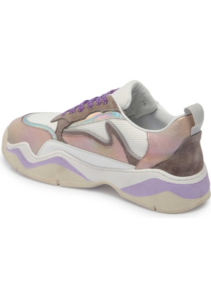 Lila Hakiki Deri Kadın Sneaker - K24I1AY67196-S1T