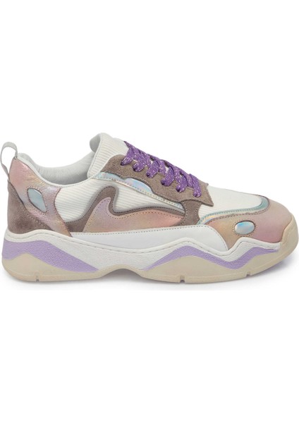 Lila Hakiki Deri Kadın Sneaker - K24I1AY67196-S1T