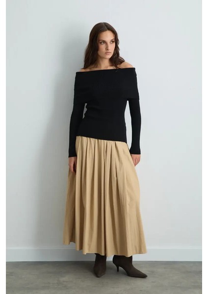 Madonna Yaka Triko Bluz - Siyah modelleri