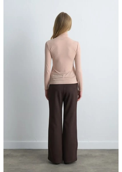 Balıkçı Yaka Kaşmir Bluz - Pudra fırsatları