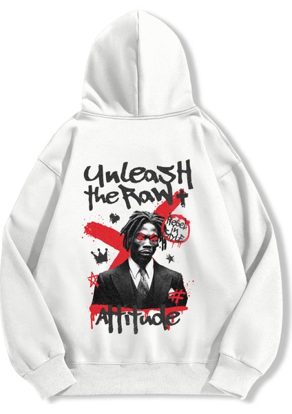 Unisex Sweatshirt Oversize Hoodie Unleash The Raw Attitude modelleri