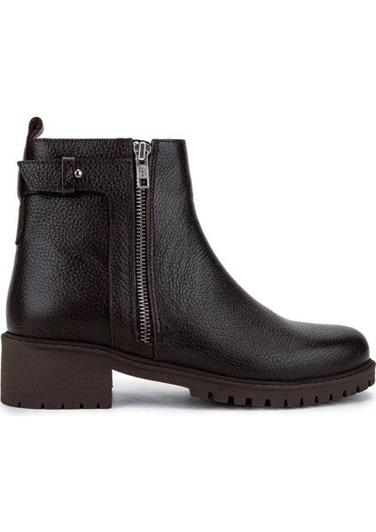 Kadın Hakiki Deri Kahverengi Casual Bot 33 2013 Bn Bot SK24-25 Kahve Fltr