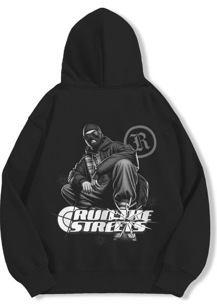 Unisex Sweatshirt Oversize Hoodie Run The Streets modelleri