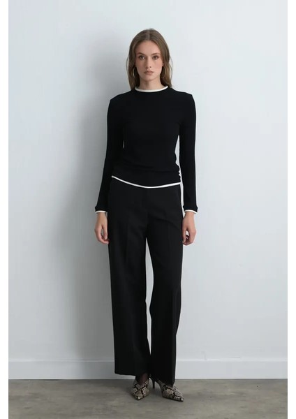 Garnili Pamuk Bluz - Siyah fiyatları