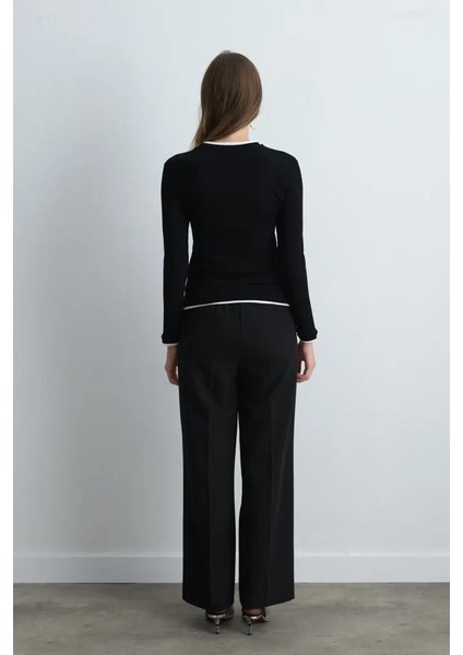 Garnili Pamuk Bluz - Siyah fırsatları