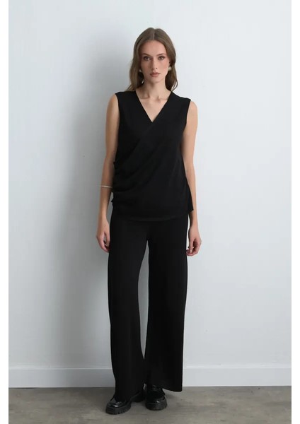 Viskon Triko Simli Bluz - Siyah fiyatları