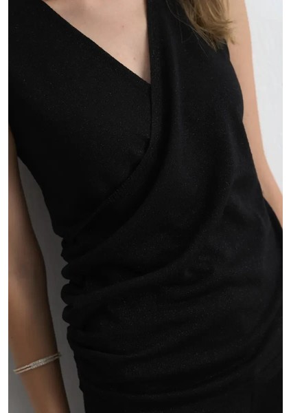 Viskon Triko Simli Bluz - Siyah fırsatları