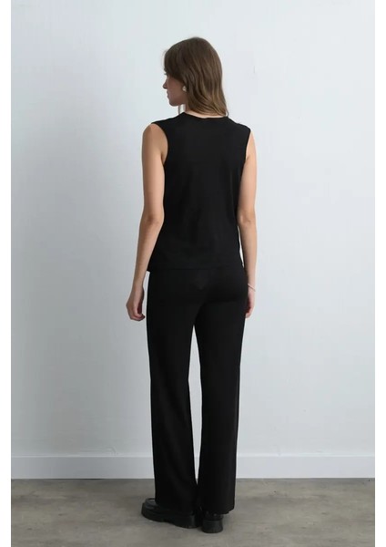 Viskon Triko Simli Bluz - Siyah indirimleri