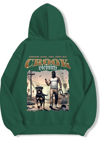 Unisex Sweatshirt Oversize Hoodie Crook Vicinity modelleri