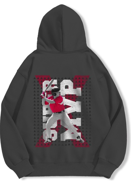 Unisex Sweatshirt Oversize Hoodie Baseball Player modelleri