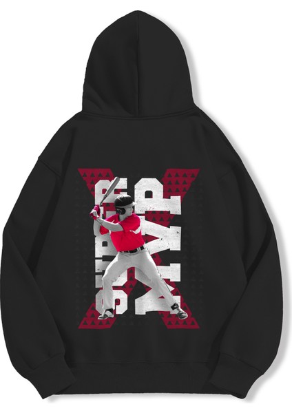 Unisex Sweatshirt Oversize Hoodie Baseball Player modelleri