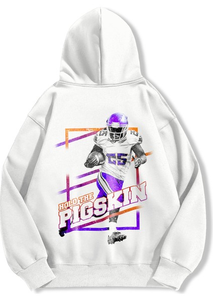 Unisex Sweatshirt Oversize Hoodie Hold The Pigskin modelleri